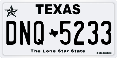 TX license plate DNQ5233