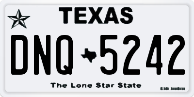 TX license plate DNQ5242