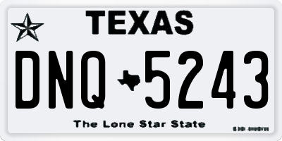 TX license plate DNQ5243