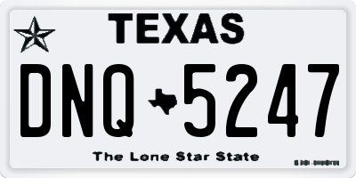 TX license plate DNQ5247