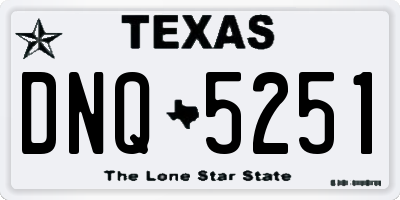 TX license plate DNQ5251
