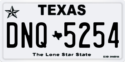TX license plate DNQ5254