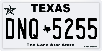 TX license plate DNQ5255