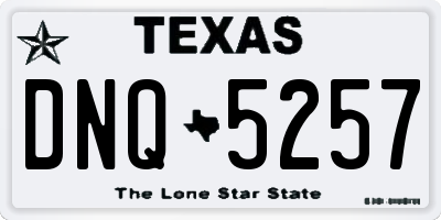 TX license plate DNQ5257