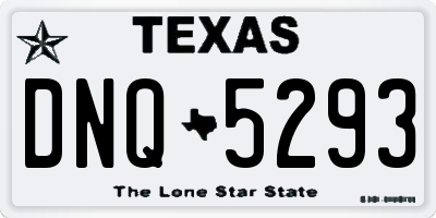 TX license plate DNQ5293
