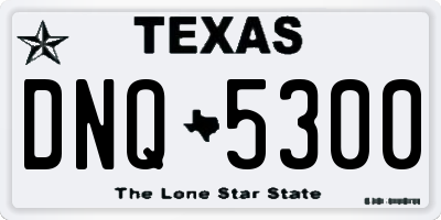 TX license plate DNQ5300