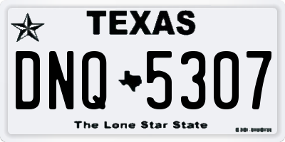 TX license plate DNQ5307