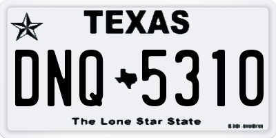TX license plate DNQ5310