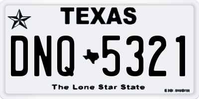 TX license plate DNQ5321