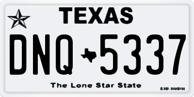 TX license plate DNQ5337