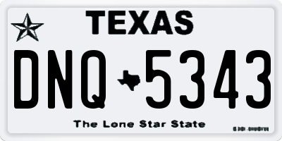 TX license plate DNQ5343