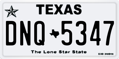TX license plate DNQ5347