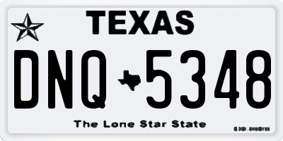 TX license plate DNQ5348