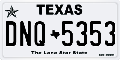 TX license plate DNQ5353