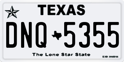 TX license plate DNQ5355