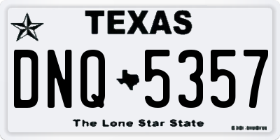 TX license plate DNQ5357