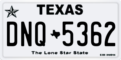 TX license plate DNQ5362