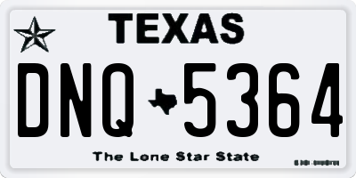 TX license plate DNQ5364