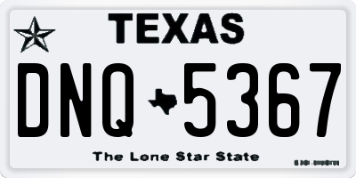 TX license plate DNQ5367