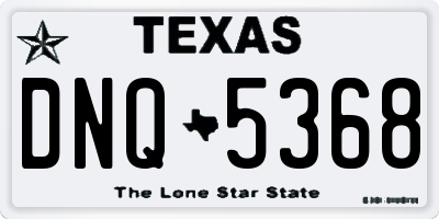 TX license plate DNQ5368