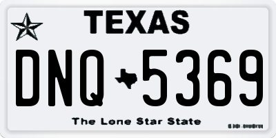 TX license plate DNQ5369