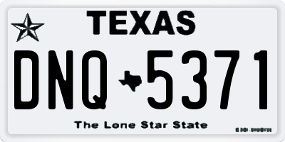TX license plate DNQ5371