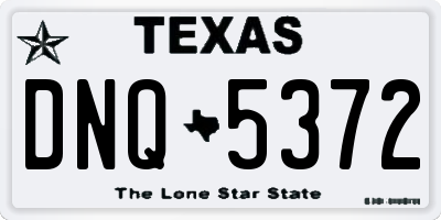 TX license plate DNQ5372
