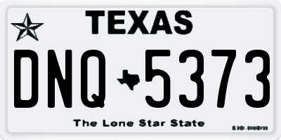TX license plate DNQ5373