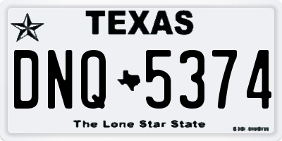 TX license plate DNQ5374