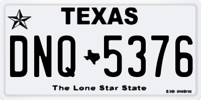 TX license plate DNQ5376
