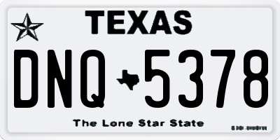 TX license plate DNQ5378