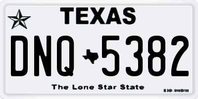 TX license plate DNQ5382