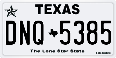 TX license plate DNQ5385