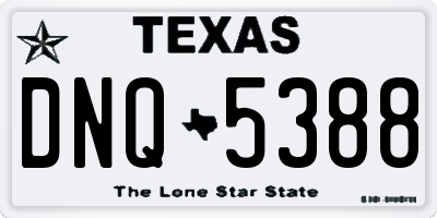 TX license plate DNQ5388