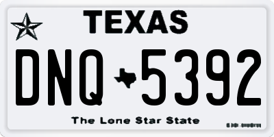TX license plate DNQ5392