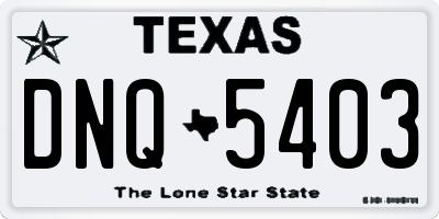 TX license plate DNQ5403