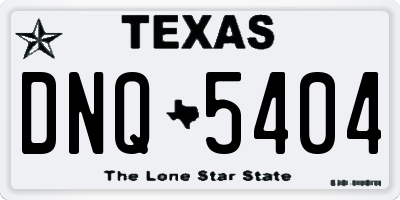 TX license plate DNQ5404