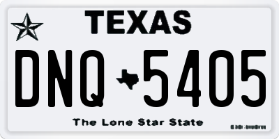TX license plate DNQ5405