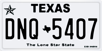 TX license plate DNQ5407