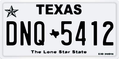 TX license plate DNQ5412