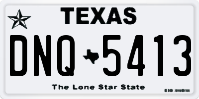 TX license plate DNQ5413