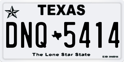 TX license plate DNQ5414