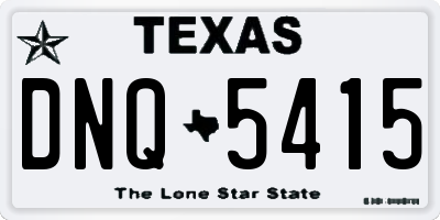 TX license plate DNQ5415