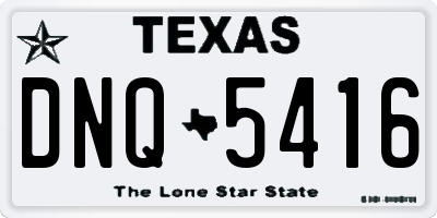 TX license plate DNQ5416