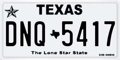 TX license plate DNQ5417