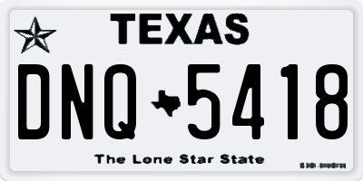 TX license plate DNQ5418