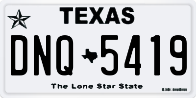TX license plate DNQ5419