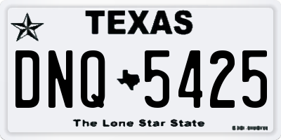 TX license plate DNQ5425