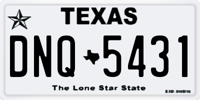 TX license plate DNQ5431