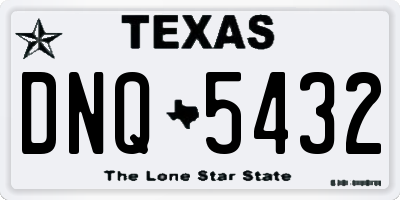 TX license plate DNQ5432